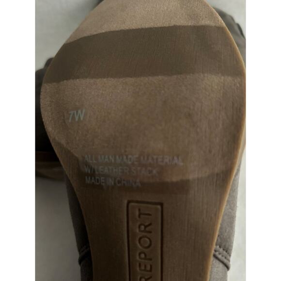 NWI* Report Clarice Slate Gray Stacked Heel Faux Leather Bootie 7W - Picture 9 of 10